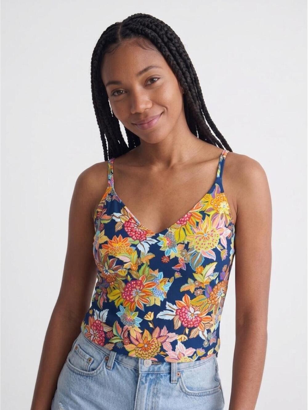 Bleu Rod Beattie Floral Tankini Swim Top Size 22W NWT MSRP $109